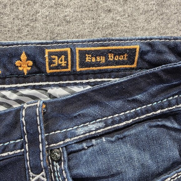 Rock Revival Jeans Womens 34 Blue Easy Boot Betty Bootcut Embroidered Denim - Picture 4 of 11